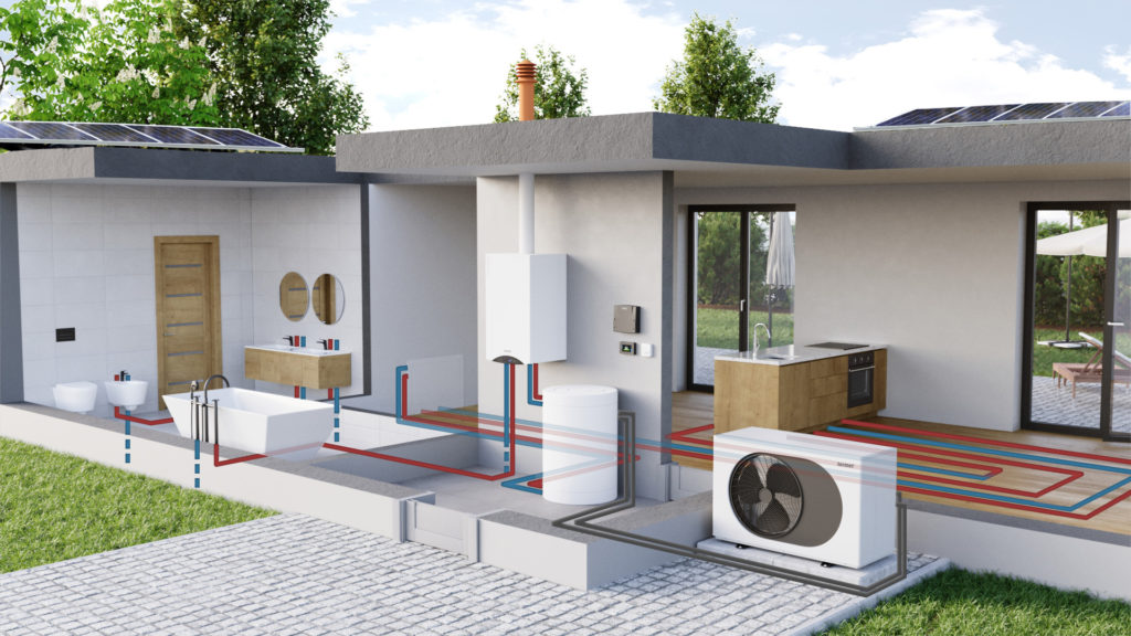 hunrydowa instalacja grzewcza - pompa ciepła, kocioł kondensacyjny i fotowoltaika